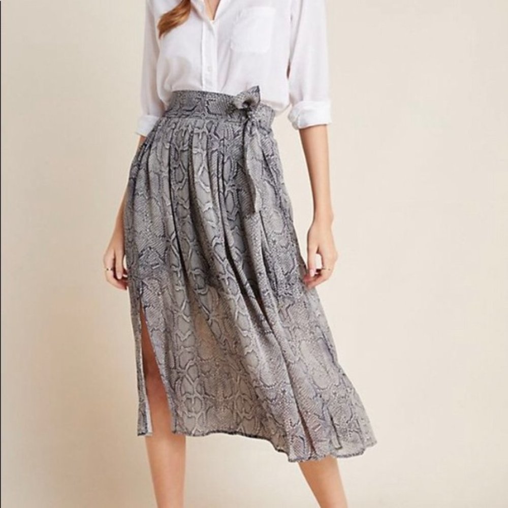 Anthropologie Maeve Annette Snake Skin Skirt